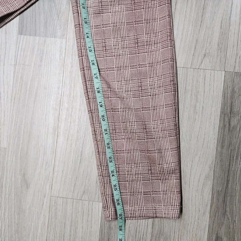 Rachel Zoe Womens Burgundy Plaid Pants Slim Leg Size Small
